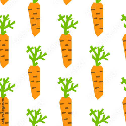 Seamless pattern with papercraft cutout carrots.