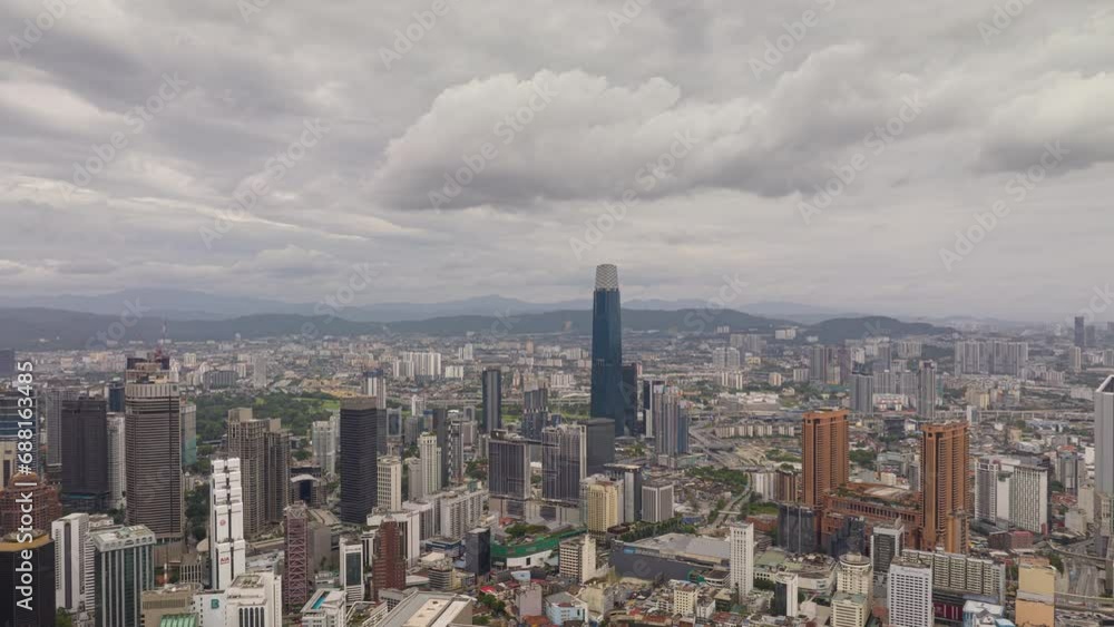 day time storm sky kuala lumpur cityscape traffic aerial panorama 4k timelapse malaysia day time storm sky kuala lumpur cityscape traffic aerial panorama 4k timelapse malaysia
