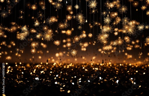 fireworks illuminated in the sky against a black background,