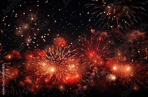 fireworks illuminated in the sky against a black background,