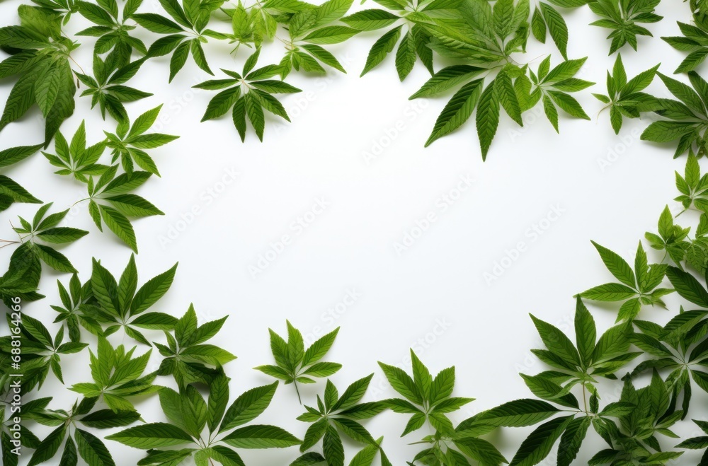 Fototapeta premium green leaf background on a white background,
