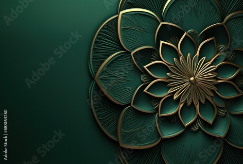 green and gold ornamental background © olegganko