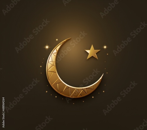 golden moon with lanterns and moon,