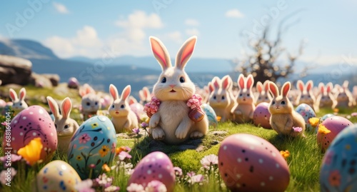 image of easter eggs, easter themed background,