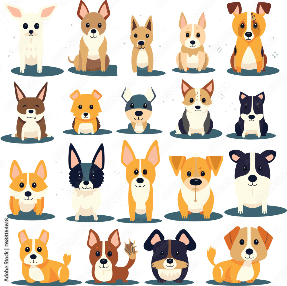 Cute dogs vektor set cartoon dog element
Cute dogs vektor set cartoon dog element