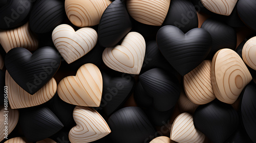 Wooden hearts - Valentine’s Day - painted - romantic - love - affection - wood - crafts 