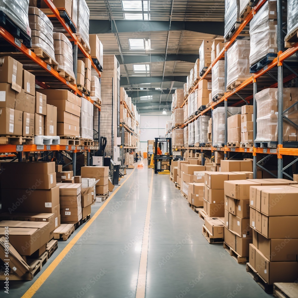 Storm transportation warehouse, boxes in storage, Storm transportation warehouse, boxes in storage,
