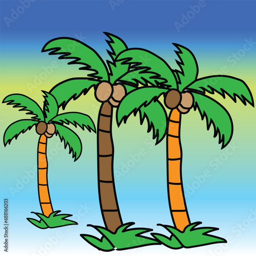 Vector Palm Tree Art lllustrator
