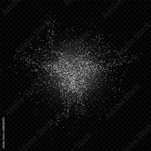 White sugar particles.