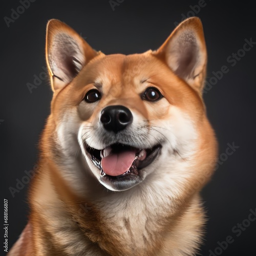 Shiba Inu Portrait Captured with Canon EOS 5D Mark IV and 50mm Prime Lens on White Background