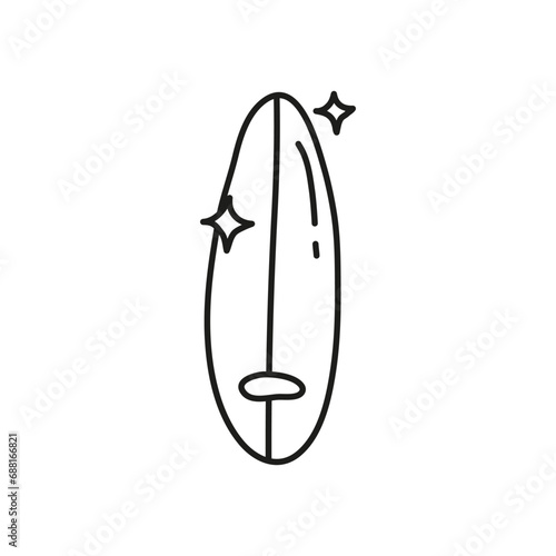 Doodle outline serf board.