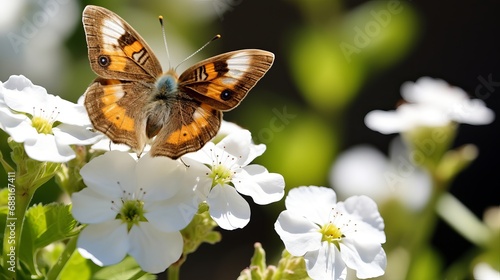 Pyronia bathsheba, which is commonly known as the spanish gatekeeper, is characterized by its white color.