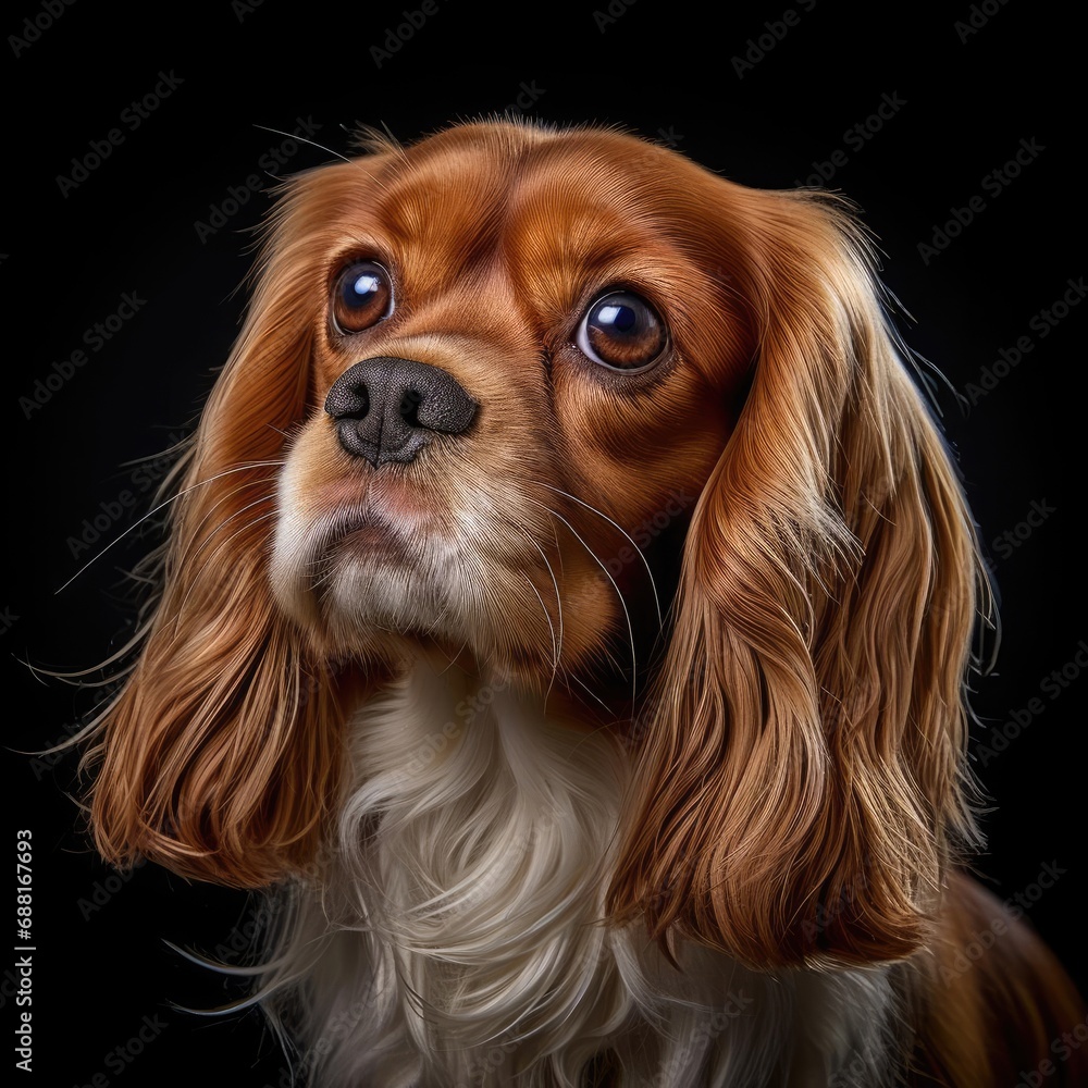 Naklejka premium Cavalier King Charles Spaniel Portrait: Shot with Canon EOS 5D Mark IV and 50mm Prime Lens