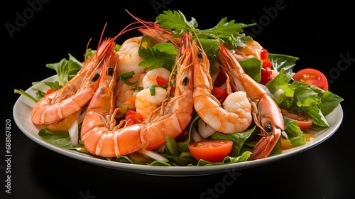A spicy seafood salad that incorporates thai food ingredients