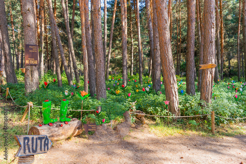 wooden figures in an enchanted forest