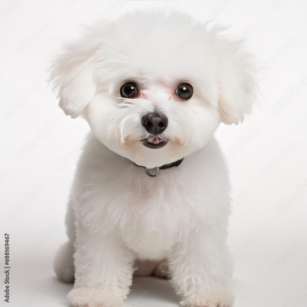 Obraz premium Ultra-Realistic Bichon Frise Portrait with White Background