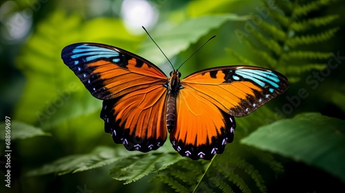 The jungle forest is home to tropical butterflies