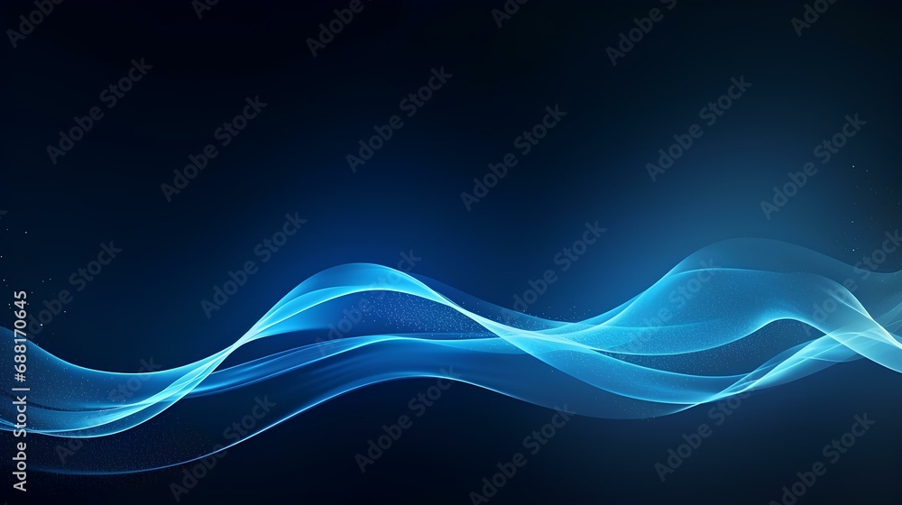 Abstract glowing light dynamic waves on blue background. Futuristic technology digital hi-tech concept. generative AI Abstract glowing light dynamic waves on blue background. Futuristic technology digital hi-tech concept. generative AI