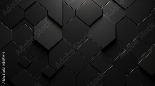 hexagonal elegance: abstract black texture background - unique vector illustration