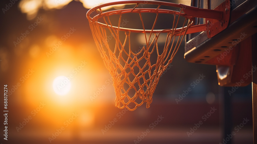 close up of basketball ball with copy space