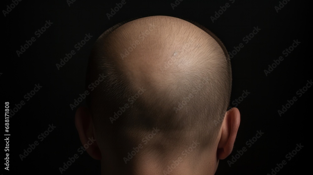 Naklejka premium Receding Hairline leading to Partial or Complete Baldness.