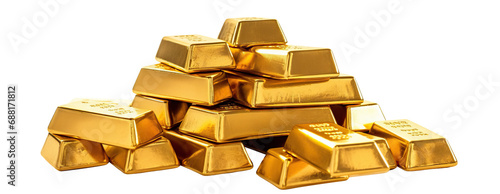 Gold bars stacks  cut out