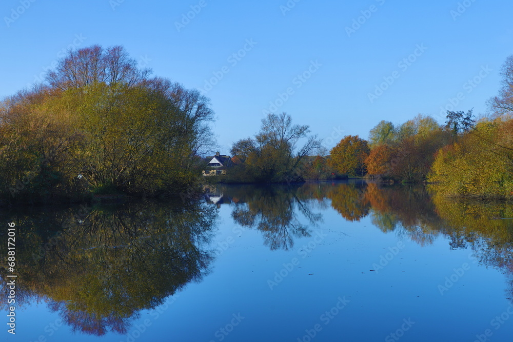 Perfect reflection on lake