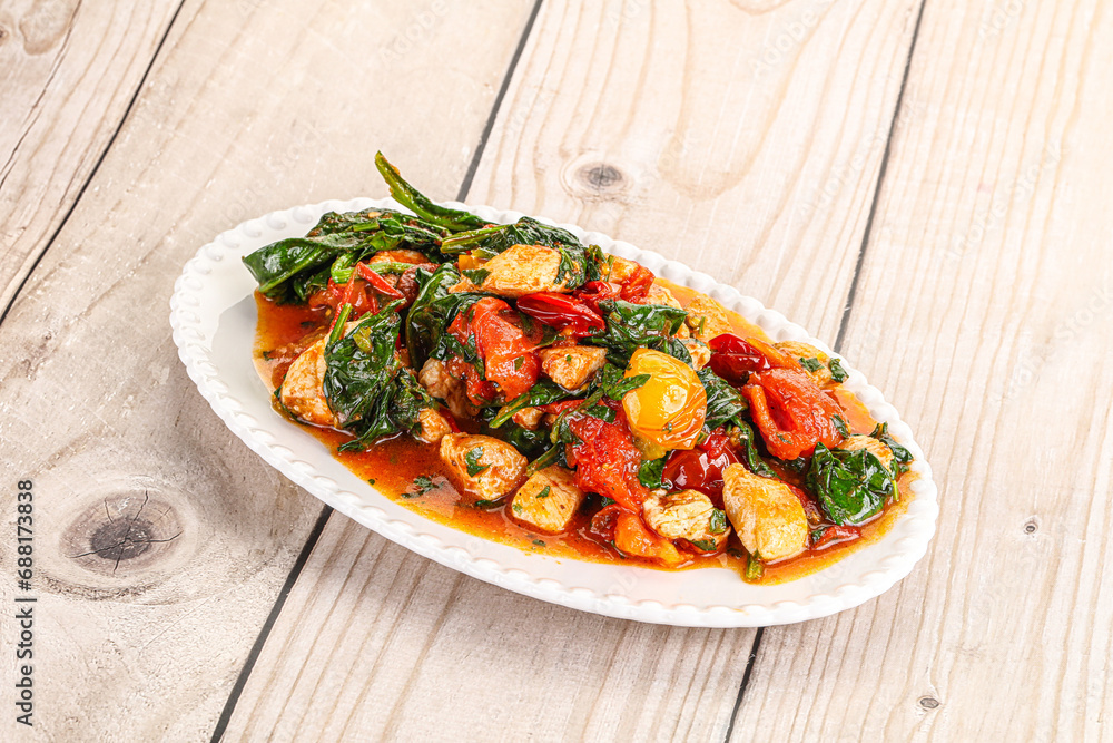 Chicken with tomato and spinach Chicken with tomato and spinach