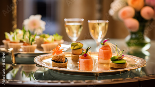 Food  hospitality and room service  starter appetisers as exquisite cuisine in hotel restaurant a la carte menu  culinary art and fine dining