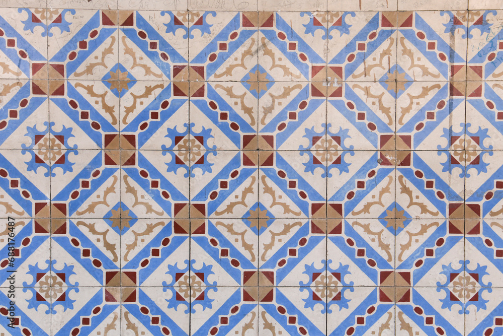 Background of Colorful and traditional Spanish tiles