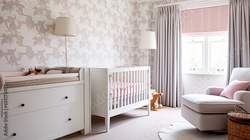 Baby room decor and interior design inspiration in the English countryside style cottage