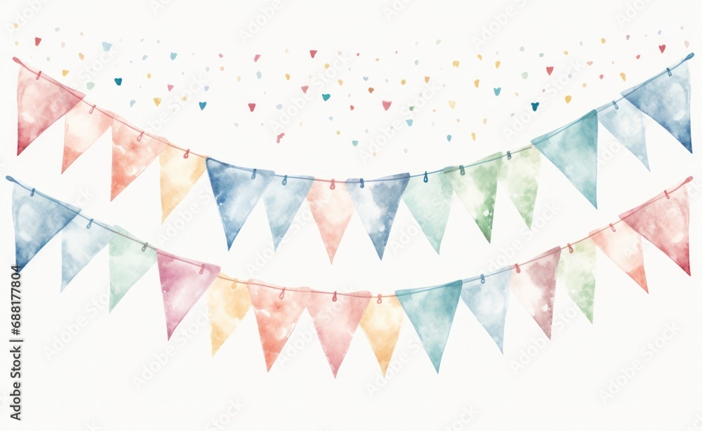 Obraz premium watercolor bunting garland isolated