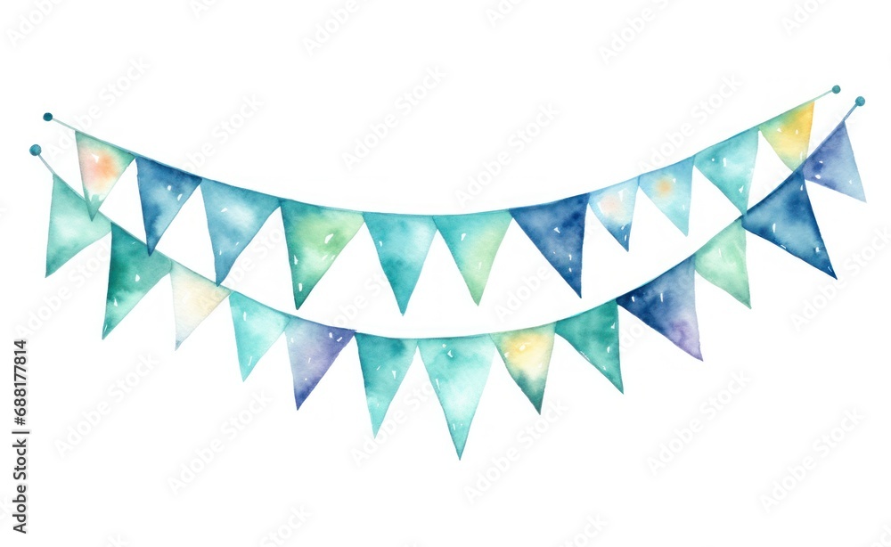 Fototapeta premium watercolor bunting garland isolated