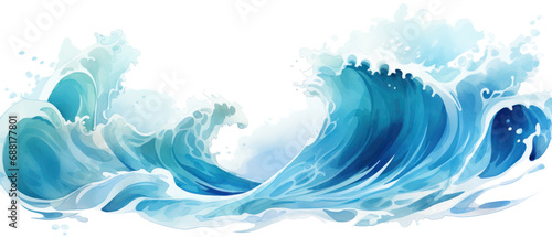 water waves art isolated on the transparent