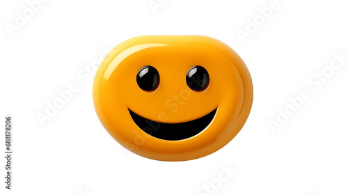 Emoticon de una cara amarilla sonriendo con fondo transparente