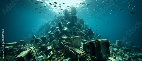 Massive underwater computer waste mountain.