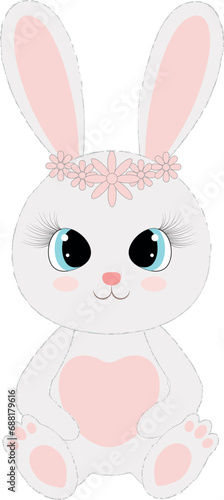 Cute bunny rabbit hare illustration