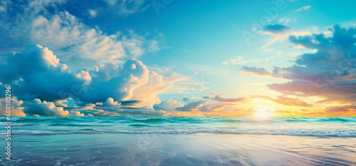 Beautiful seascape. Panoramic view of the sea and sky © Yaroslav
