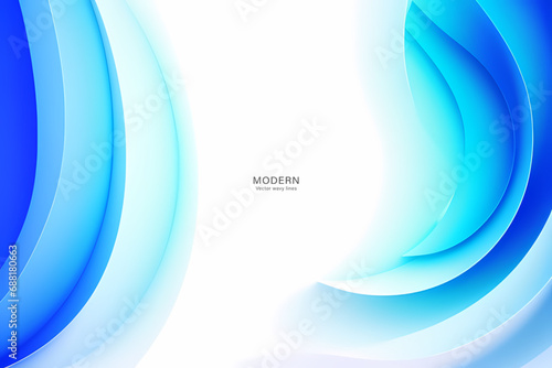 Abstract Blue on White Background. colorful wavy design wallpaper. creative graphic 2 d illustration. trendy fluid cover with dynamic shapes flow.