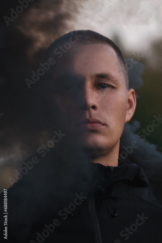 Smoke bomb portrait