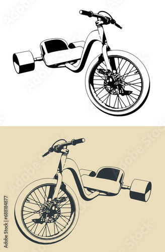 Drift trike illustrations
