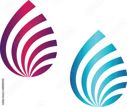 Water drop logo vector gradient