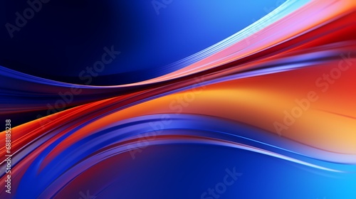 abstract background with smooth lines in blue and orange colors for design