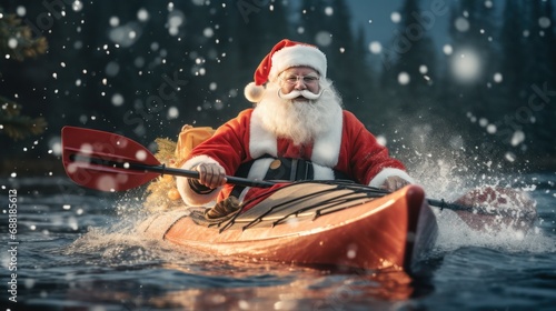 santa claus in the water