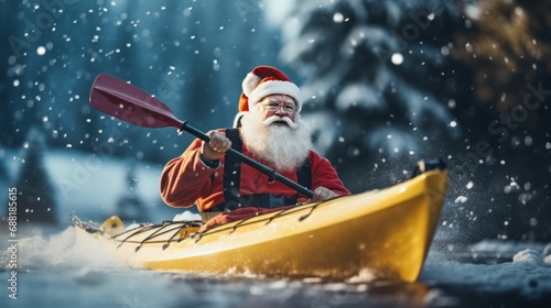 santa claus on a sledge photo