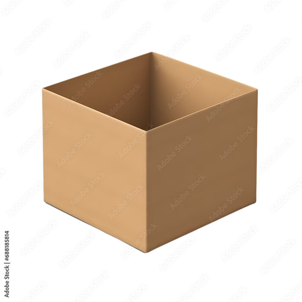 Cardboard box isolated on transparent background Cardboard box isolated on transparent background