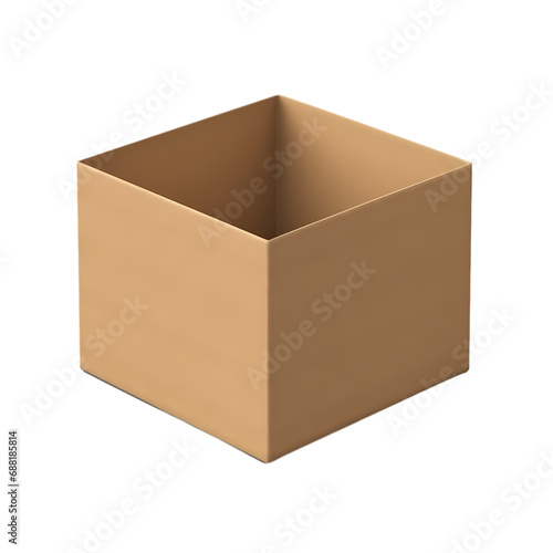 Cardboard box isolated on transparent background