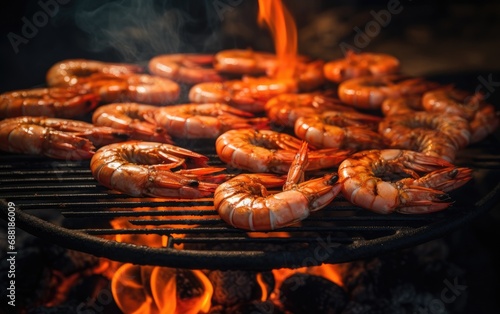 Delicious shrimp on the grill