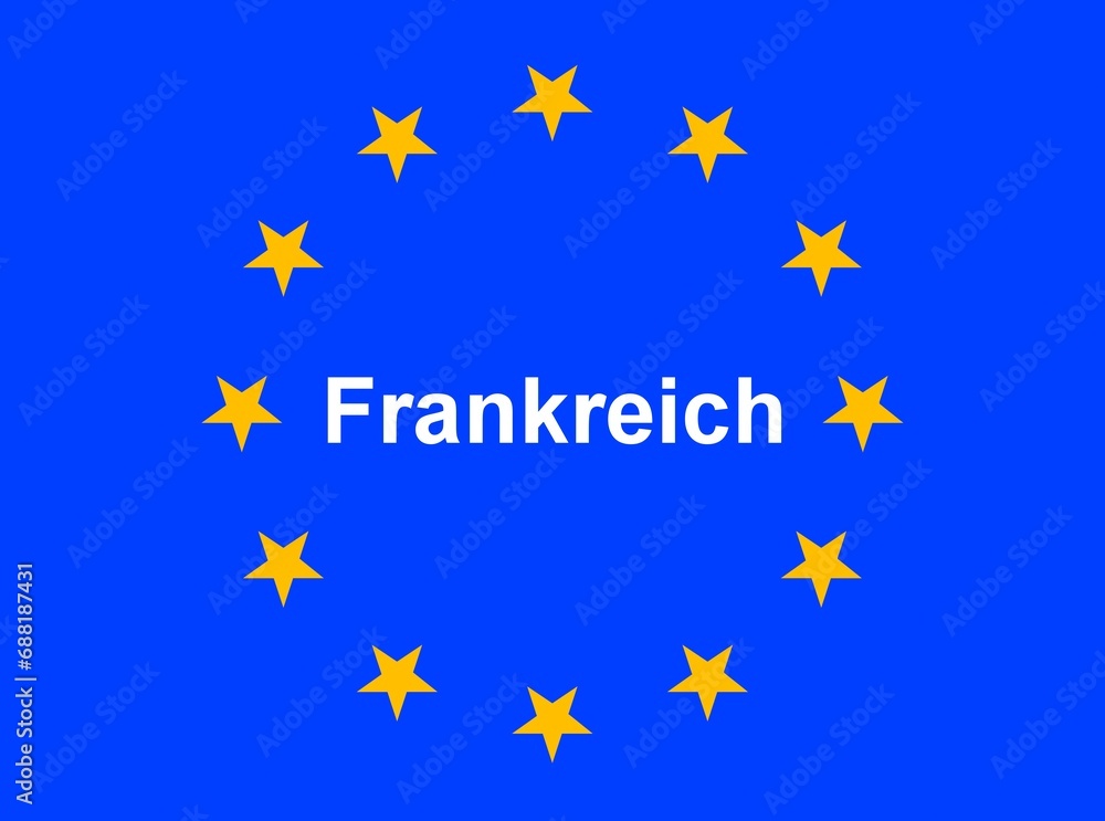 Illustration einer Europaflagge mit der Aufschrift Illustration einer Europaflagge mit der Aufschrift