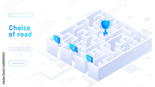 Choice of road white poster vector